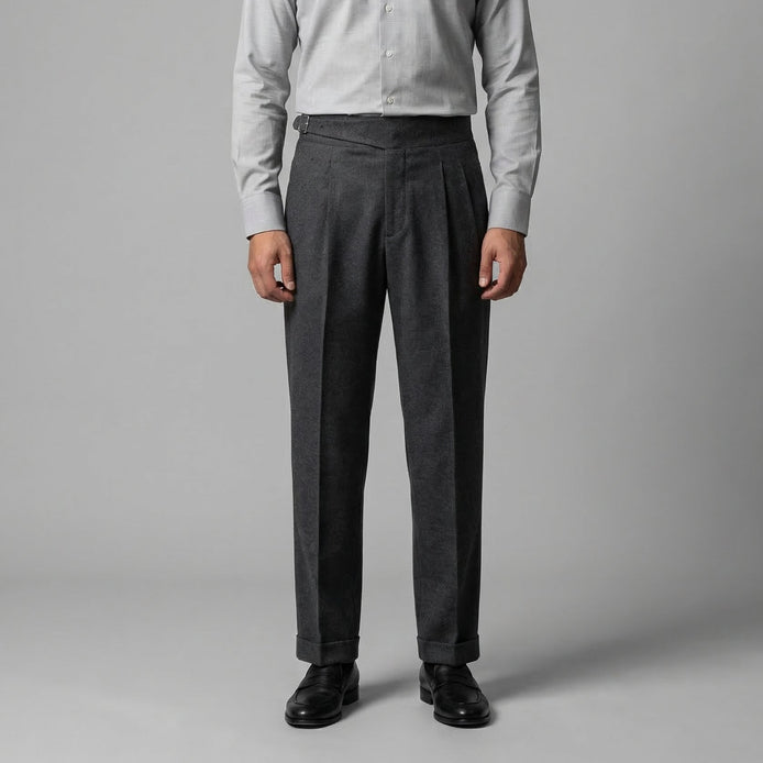Men's High-Waisted Straight-Leg Trousers
