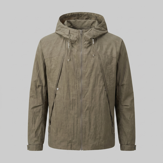 Men's Hooded Lightweight Windbreaker Jacket