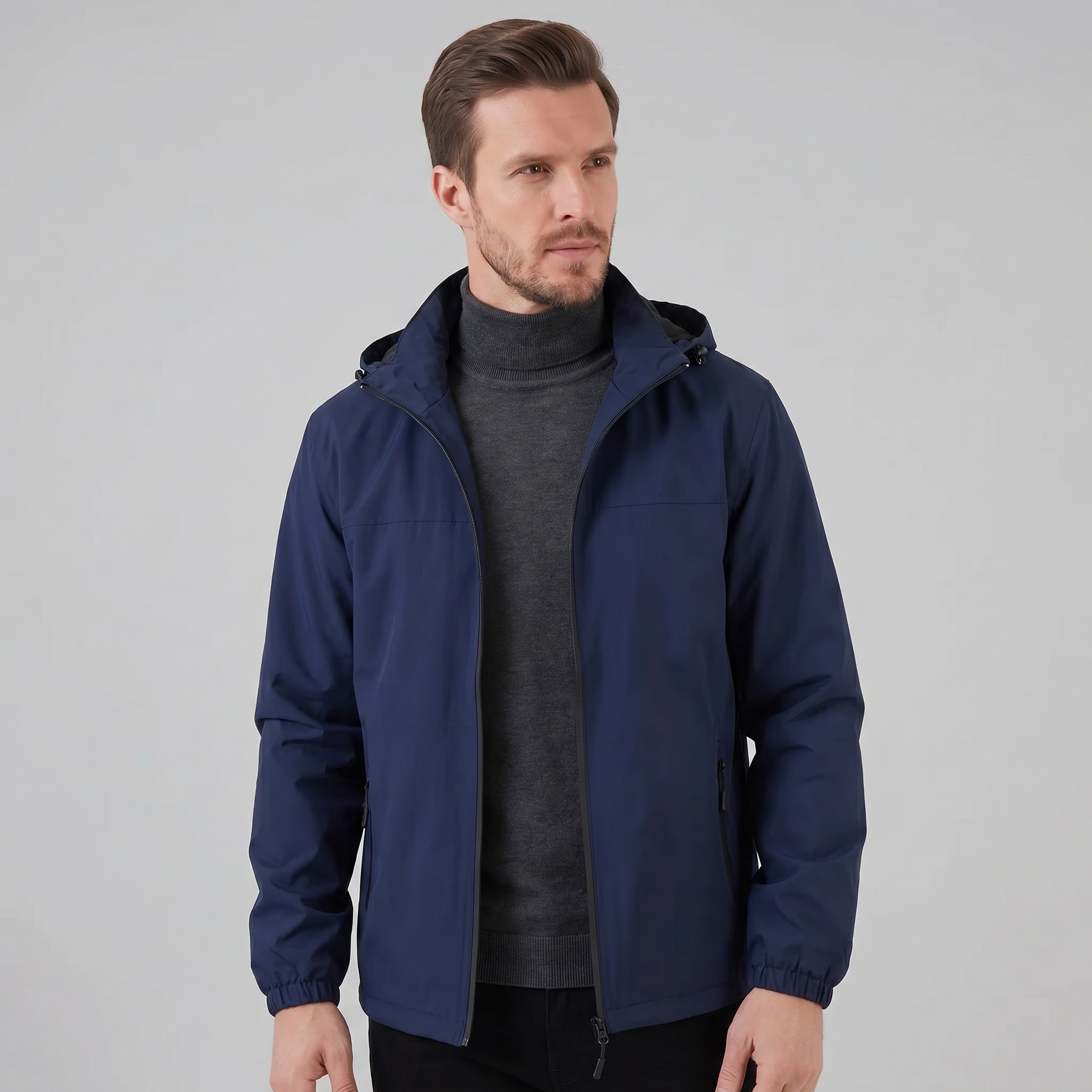 Men's Hooded Windbreaker Jacket