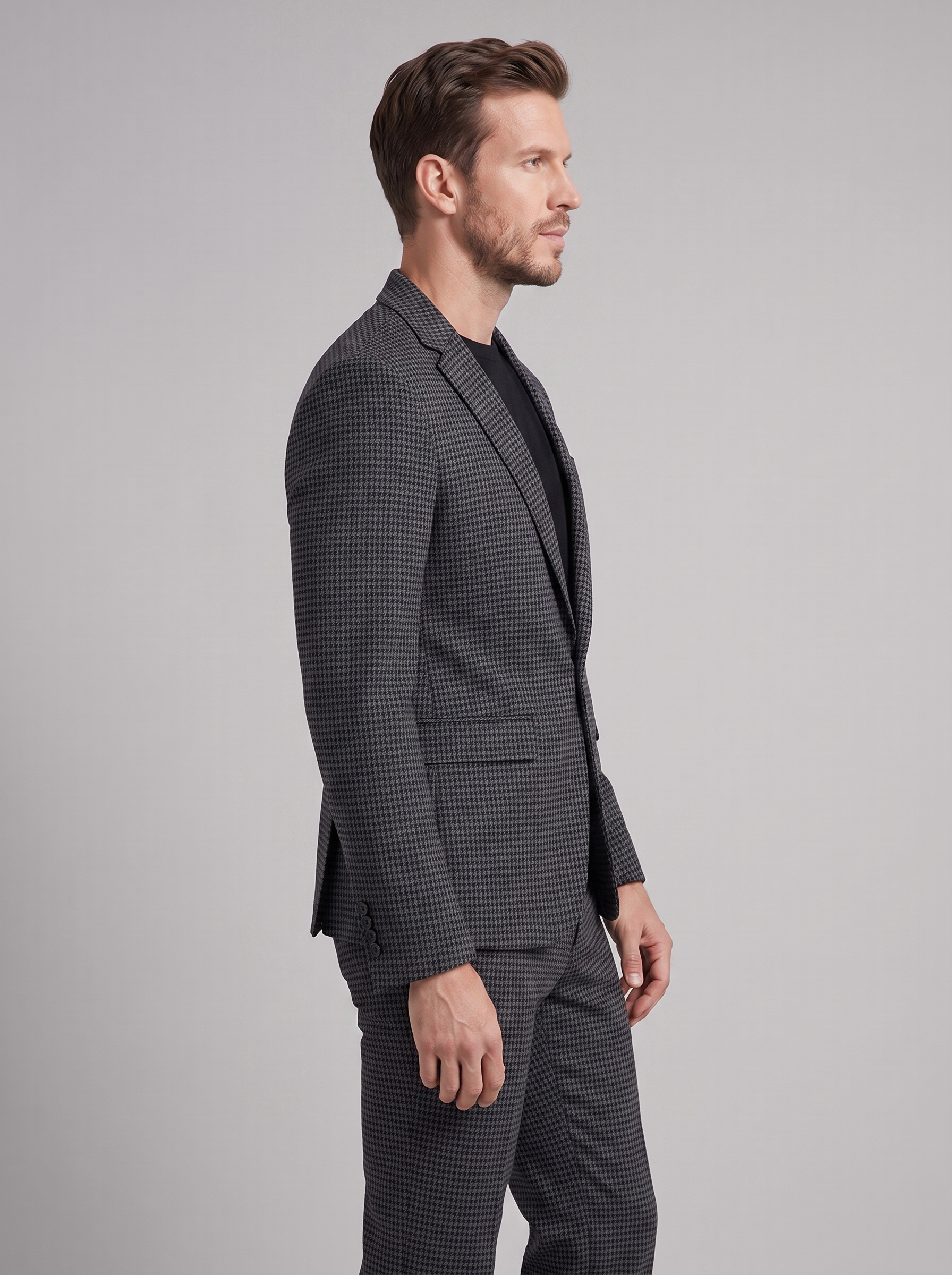 Men's Houndstooth Tailored Suit