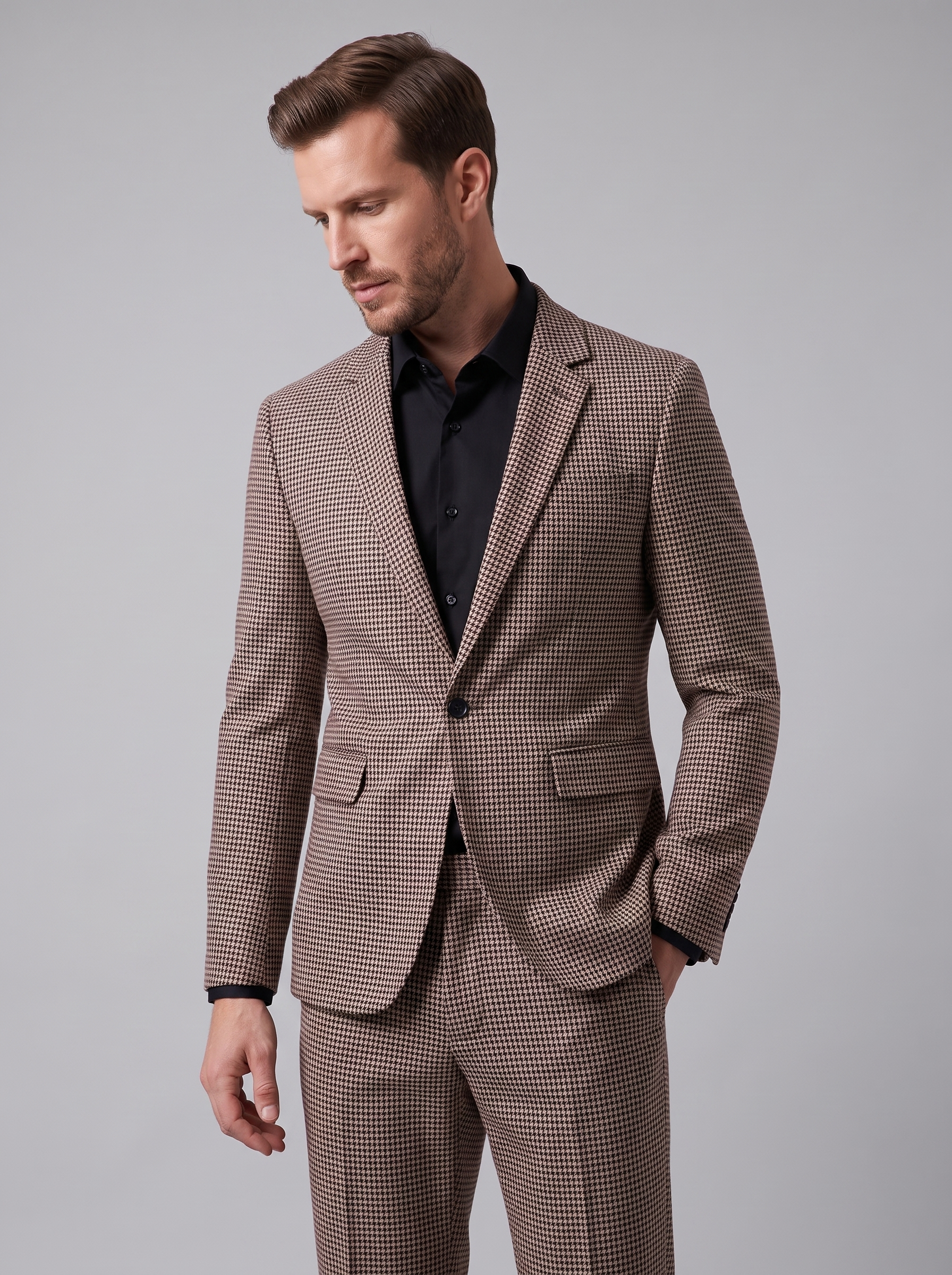 Men's Houndstooth Tailored Suit