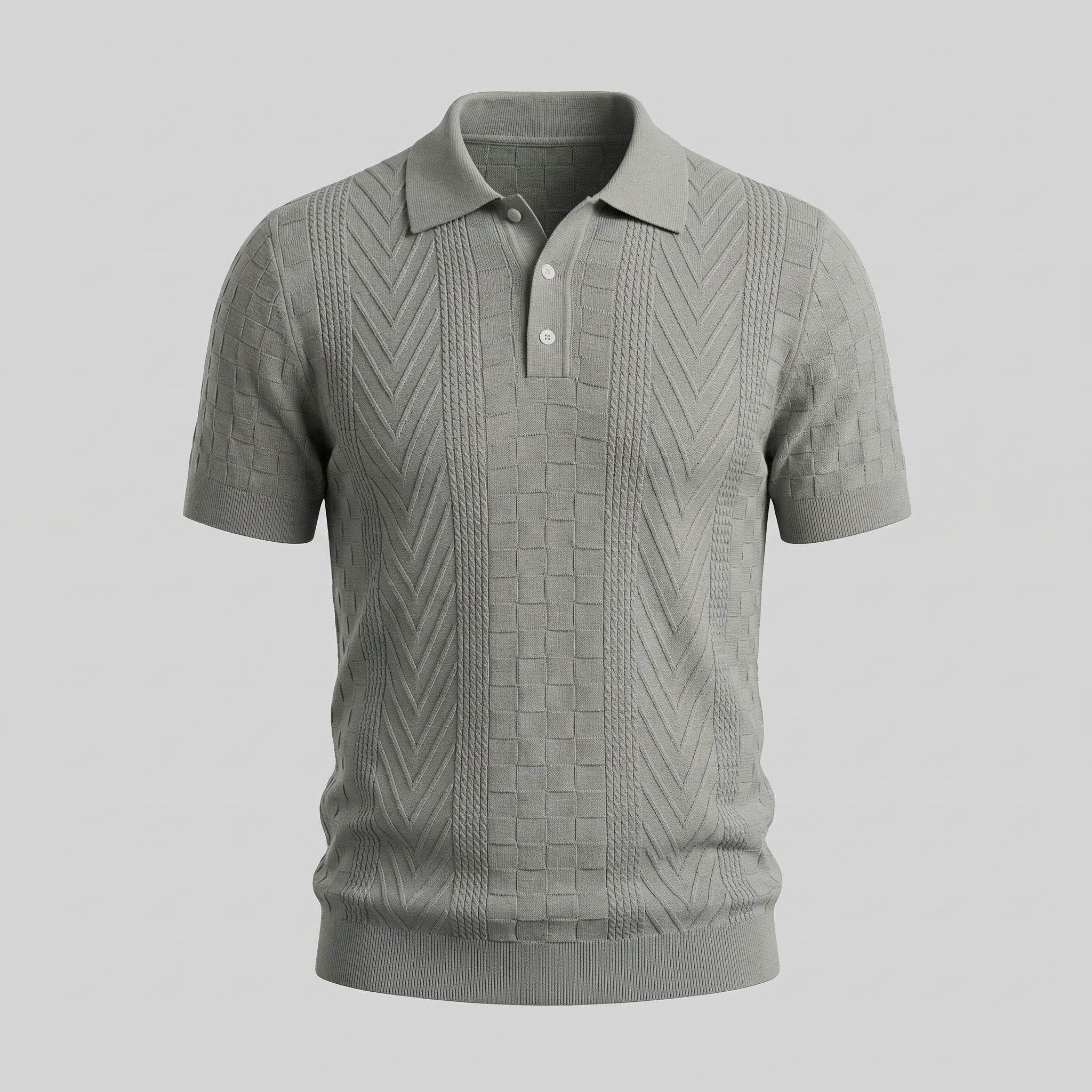 Men's Jacquard Polo Shirt - Slim Tailored Fit