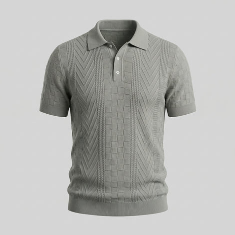Men's Jacquard Polo Shirt - Slim Tailored Fit