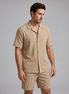 Men's Jacquard Wave Camp Shirt and Shorts Set