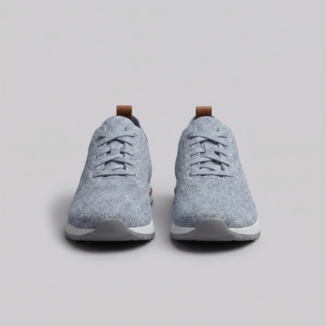 Men's Knit Leather Lace-Up Trainers