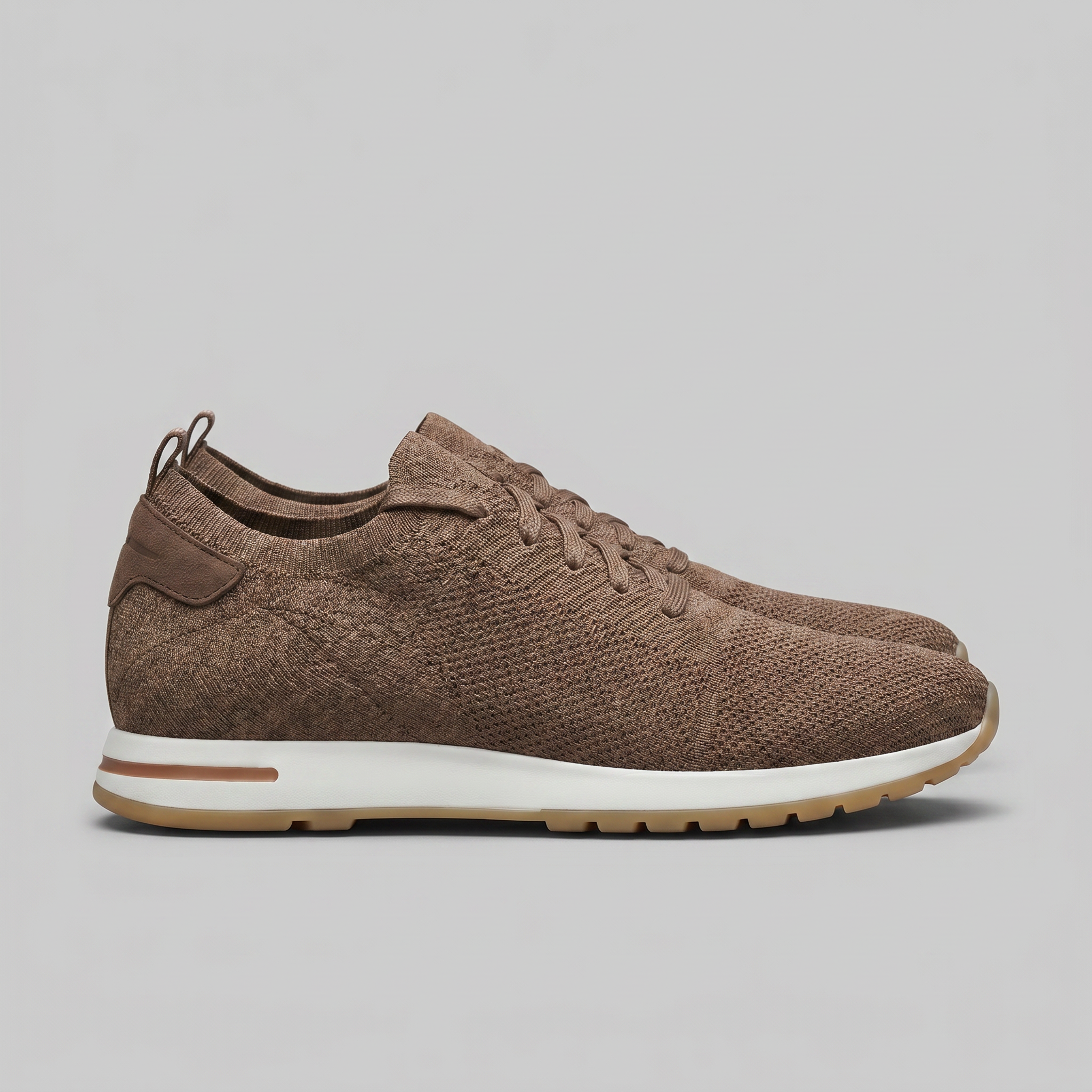Men's Knit Leather Lace-Up Trainers