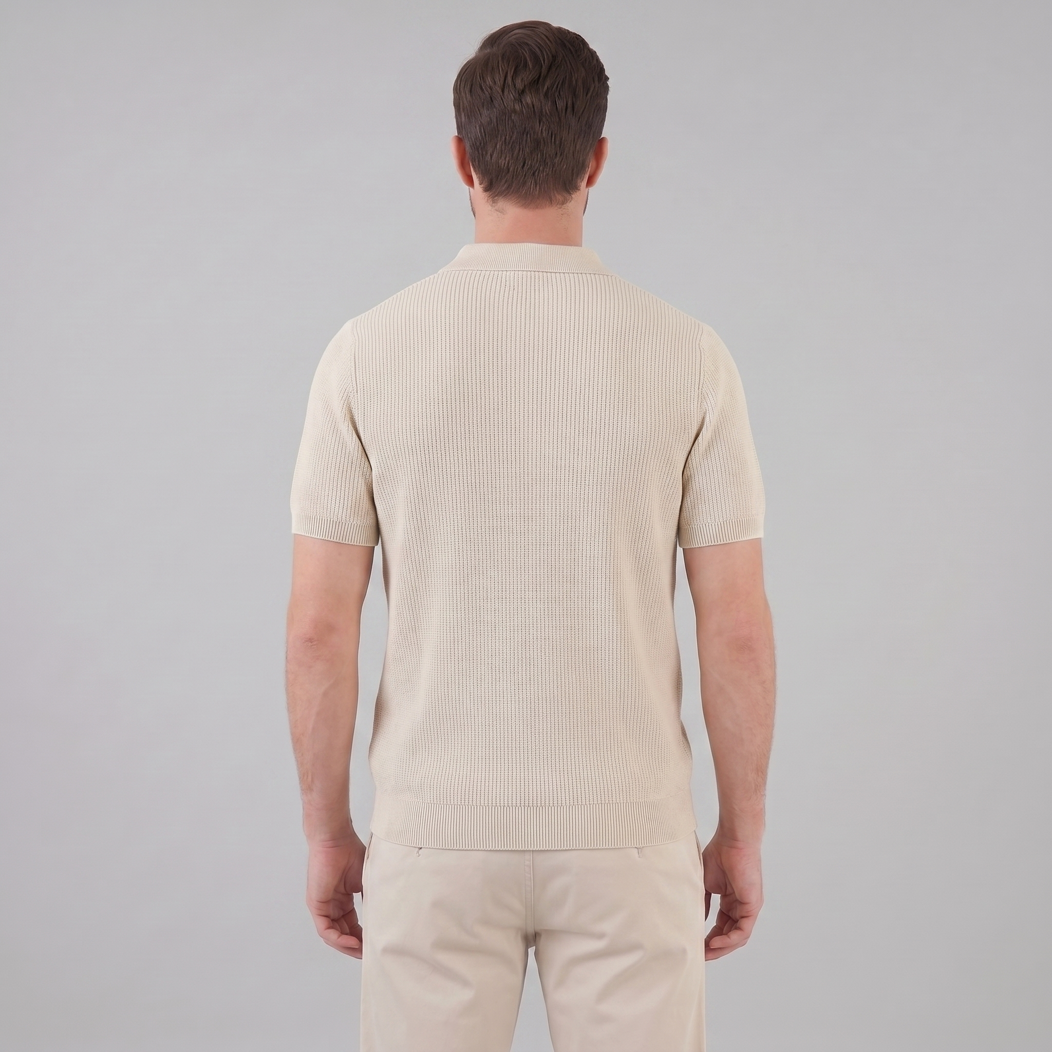 Men's Knit Polo Zip Neck