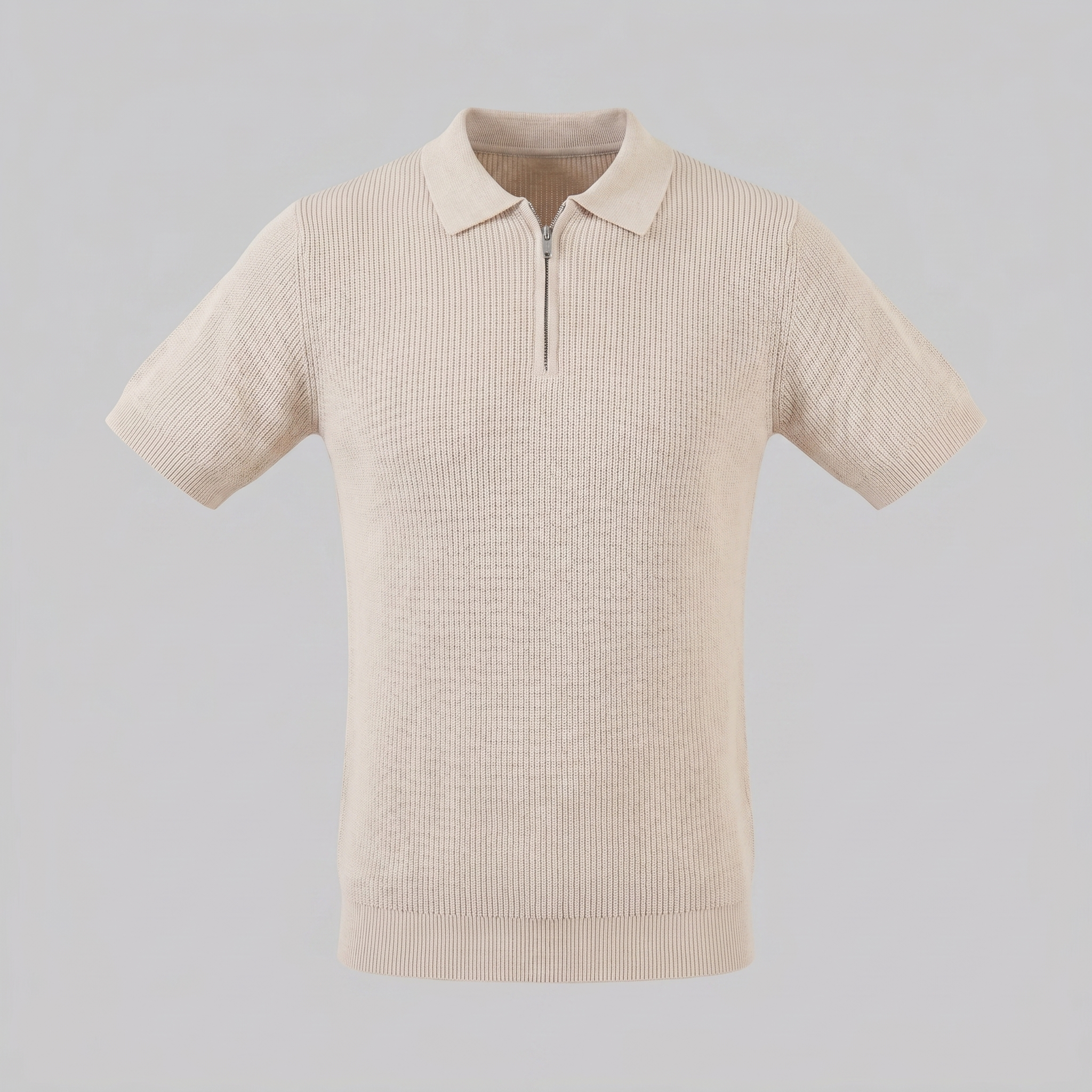 Men's Knit Polo Zip Neck