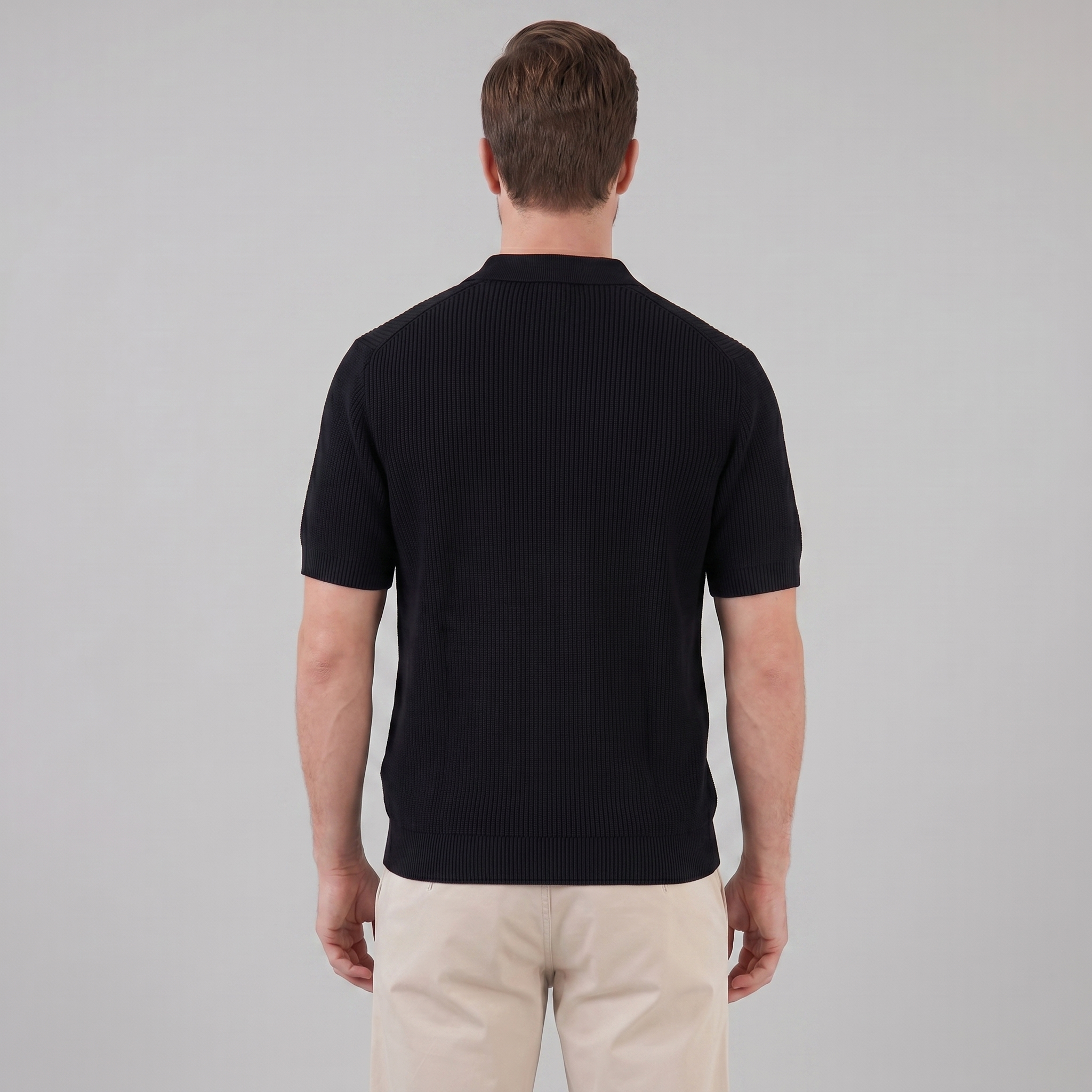Men's Knit Polo Zip Neck