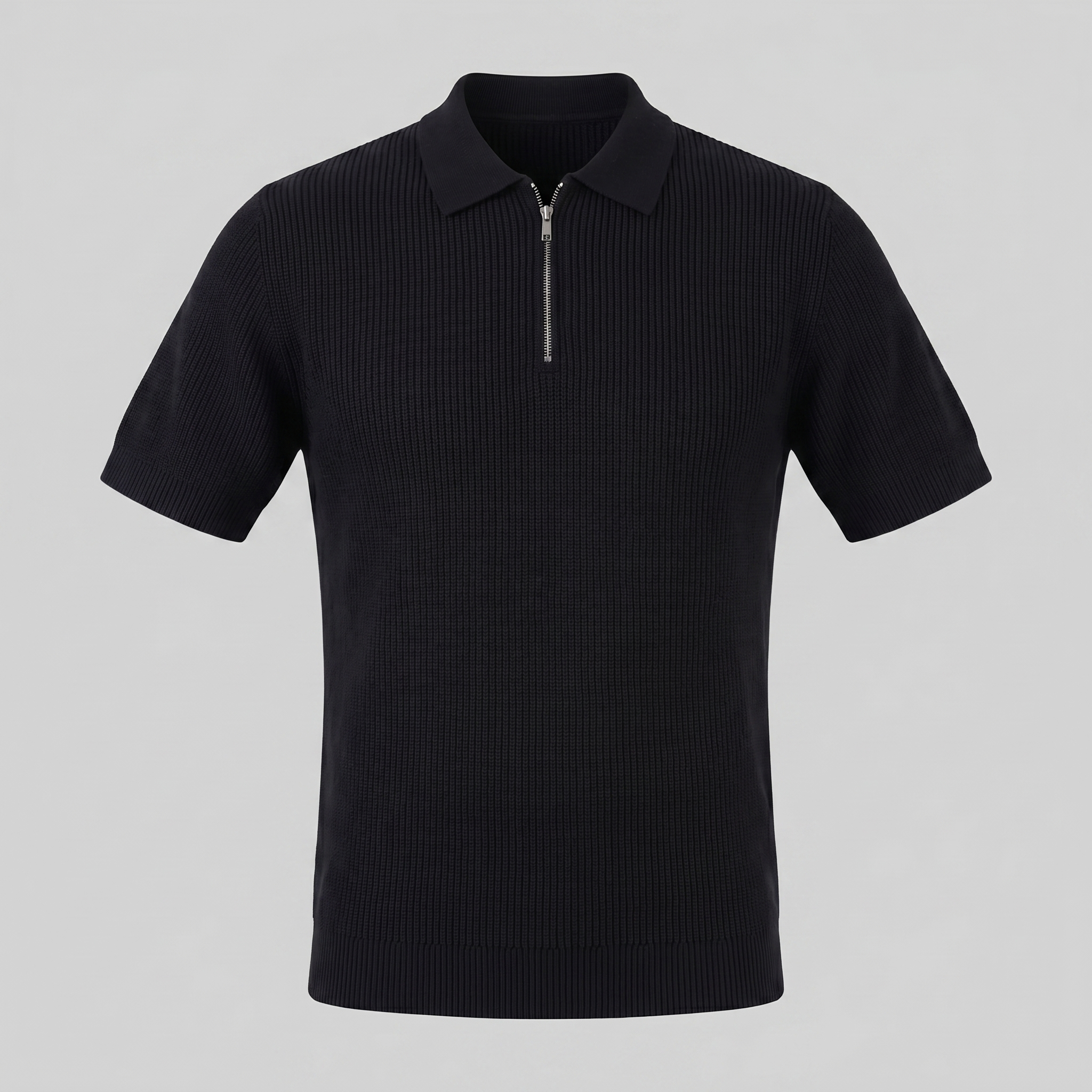 Men's Knit Polo Zip Neck