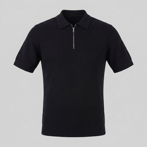 Men's Knit Polo Zip Neck