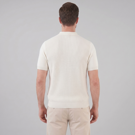 Men's Knit Polo Zip Neck