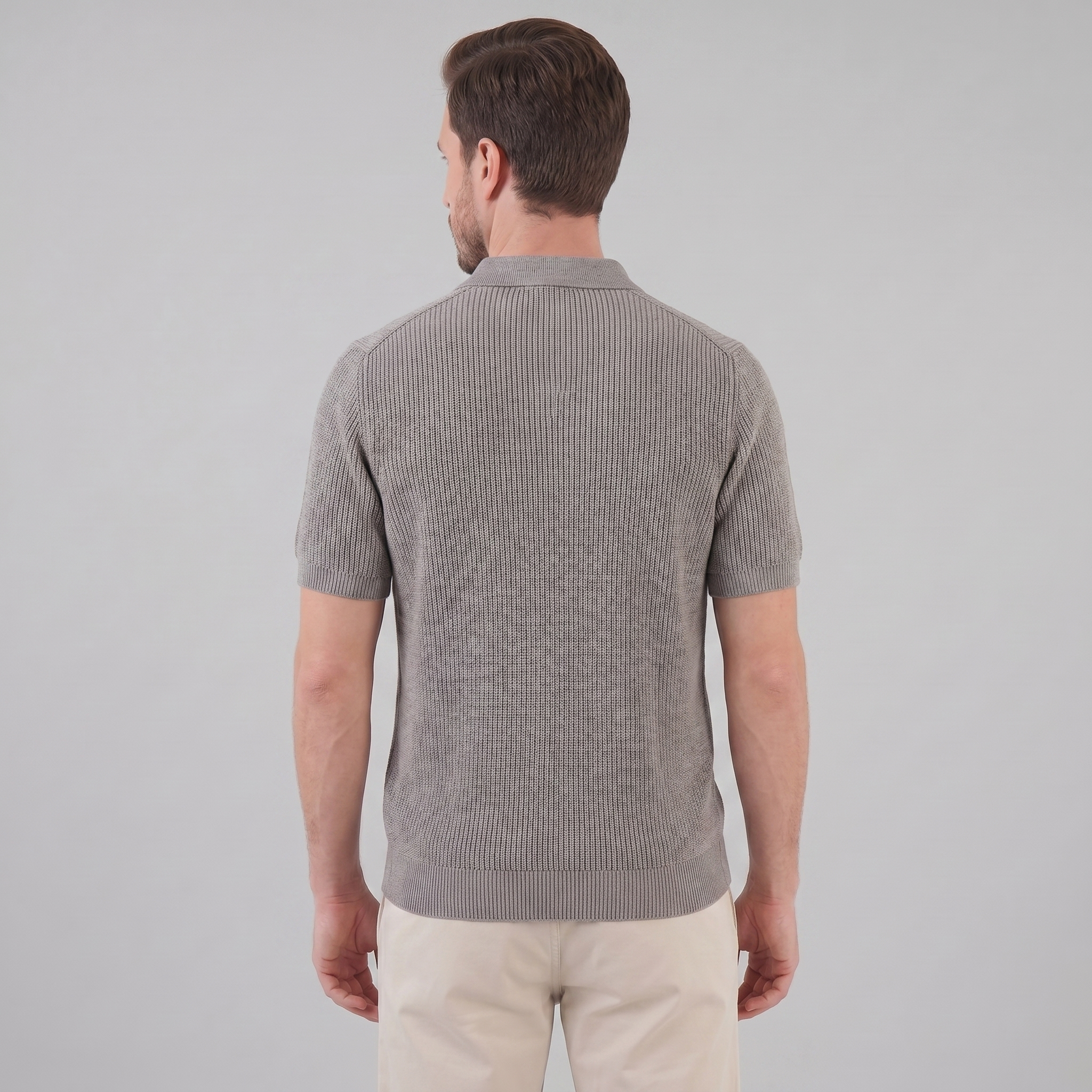 Men's Knit Polo Zip Neck
