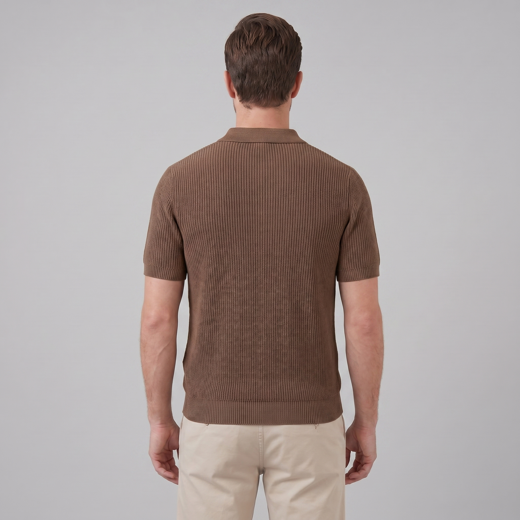 Men's Knit Polo Zip Neck