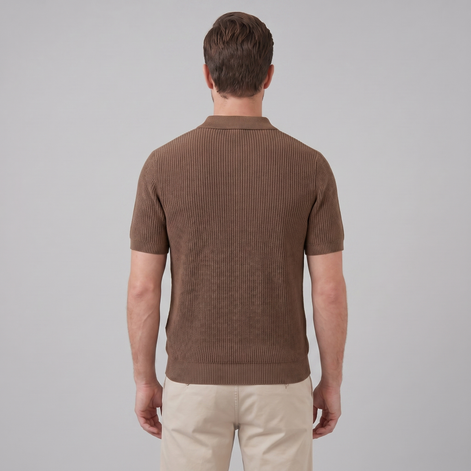 Men's Knit Polo Zip Neck