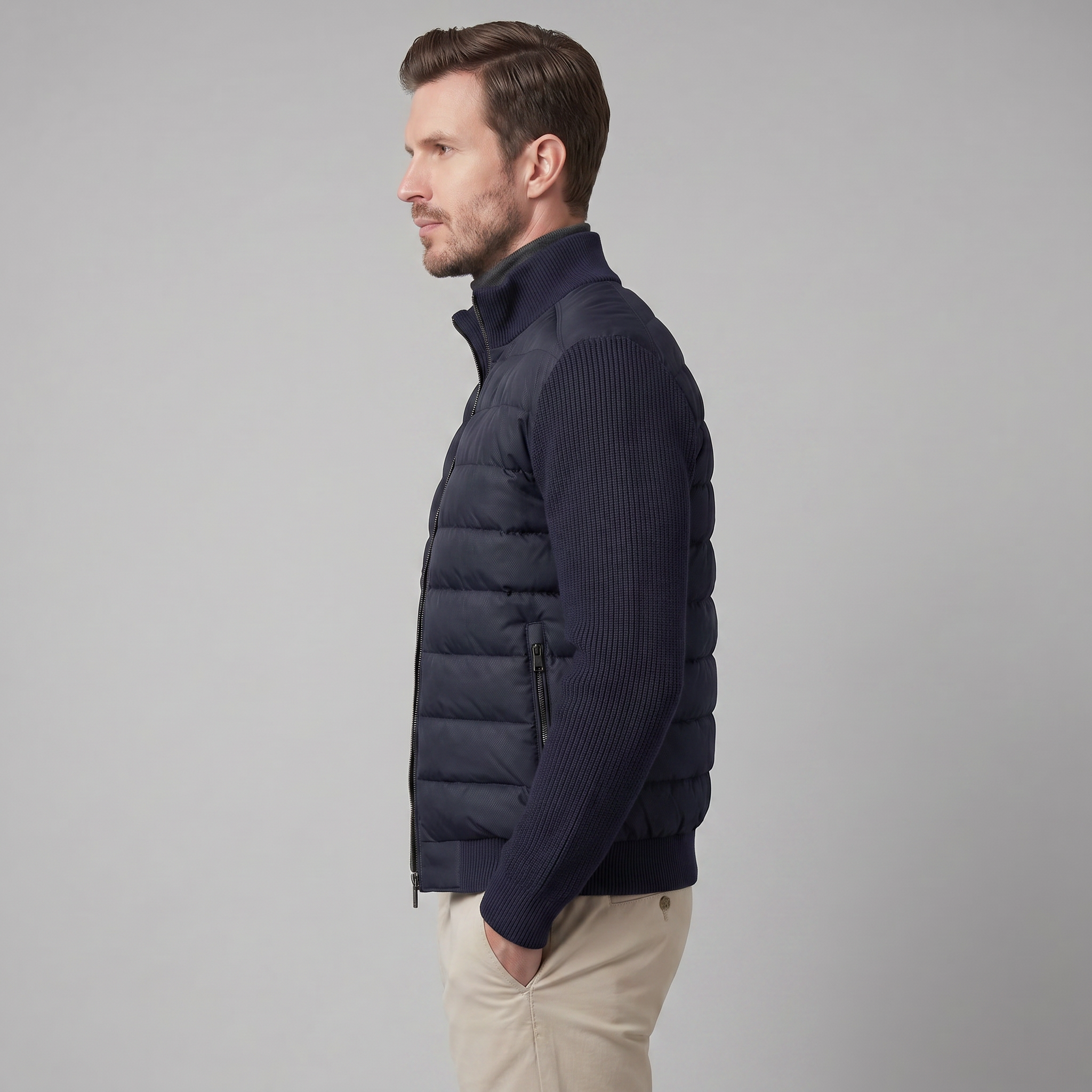 Men's Knit Sleeve Down Jacket