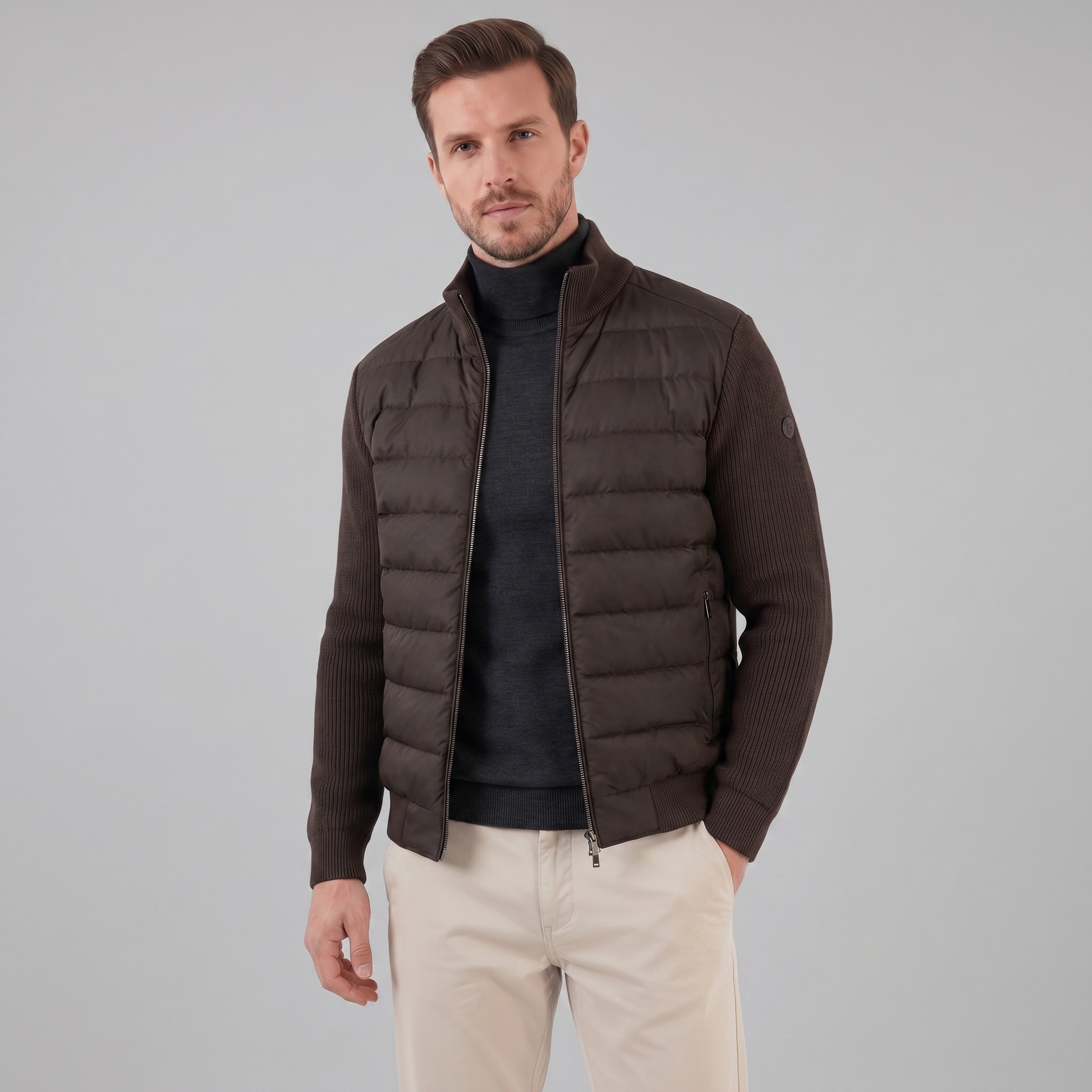 Men's Knit Sleeve Down Jacket