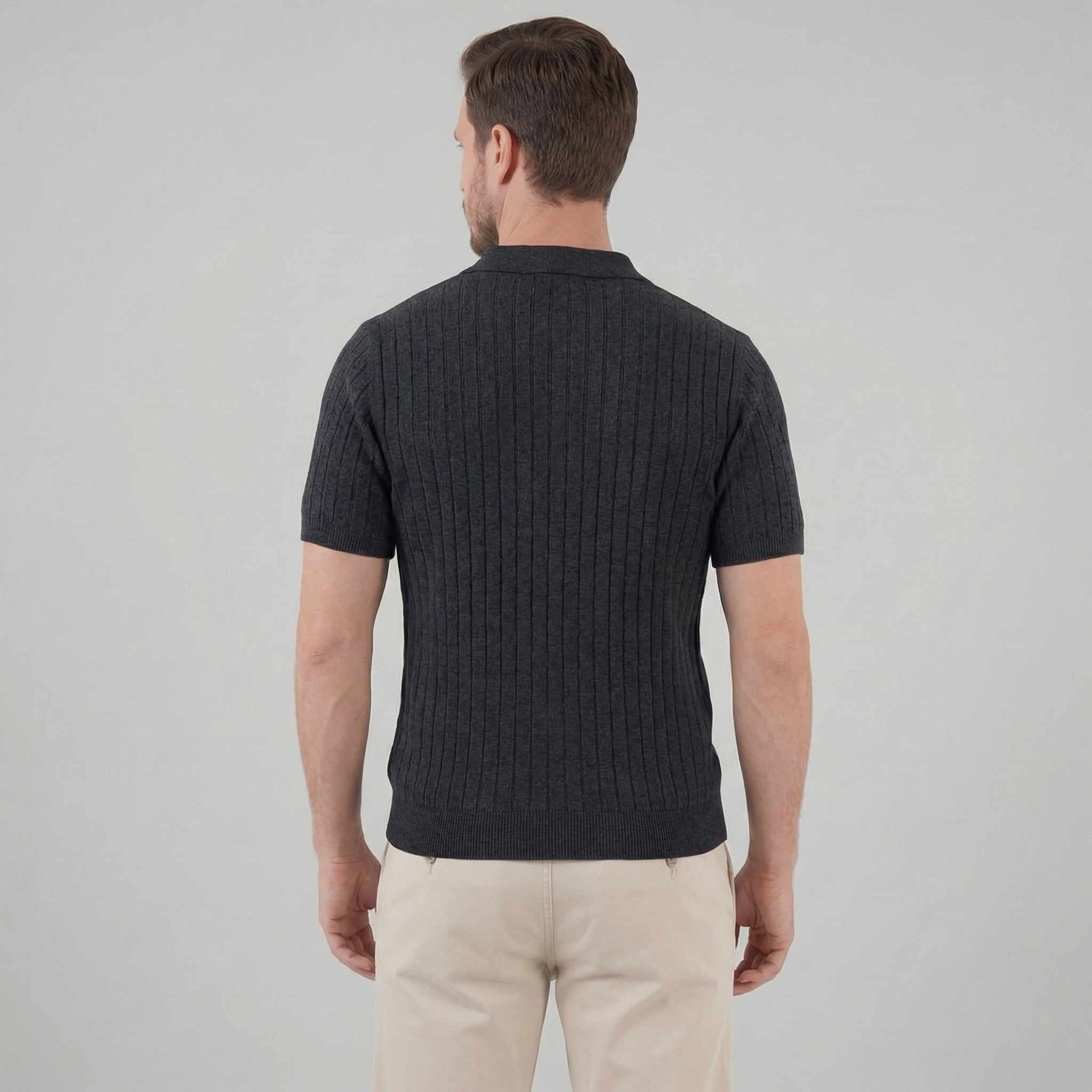 Men's Knit Striped Polo