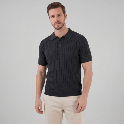 Men's Knit Striped Polo