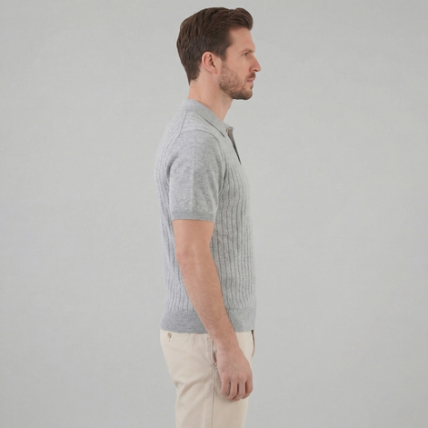 Men's Knit Striped Polo