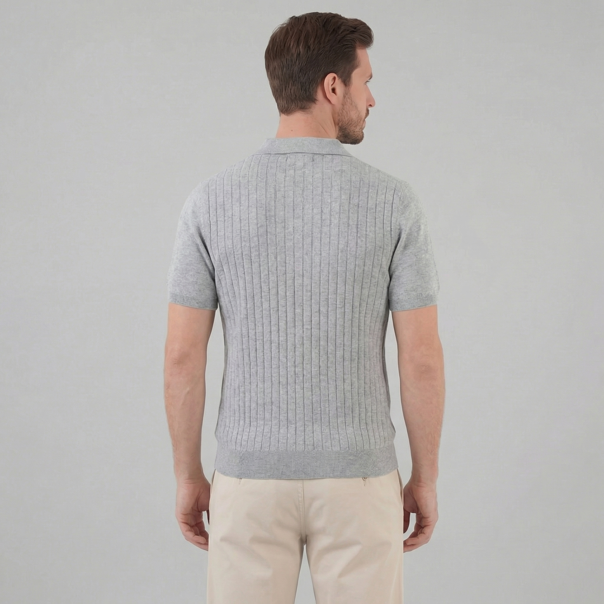 Men's Knit Striped Polo