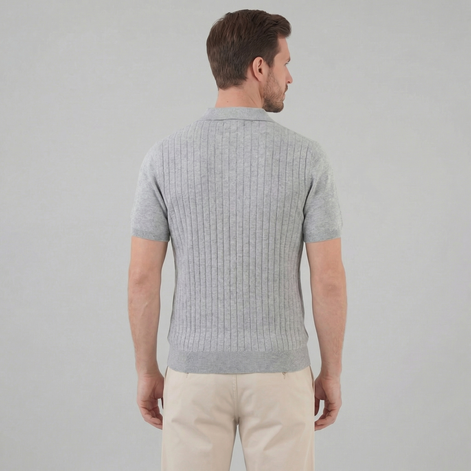Men's Knit Striped Polo