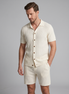 Men's Knitted Short Sleeve Shirt and Shorts Set