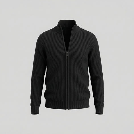 Men's Knitted Zip Up Cardigan