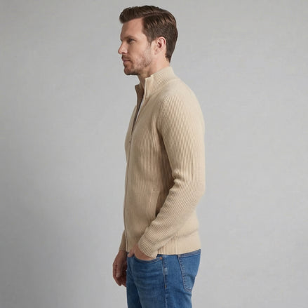 Men's Knitted Zip Up Cardigan