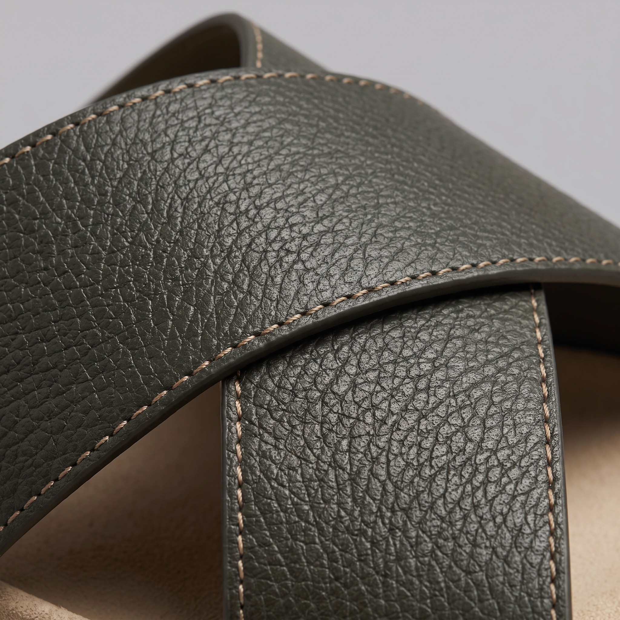 Men's Leather Cross-Strap Slides