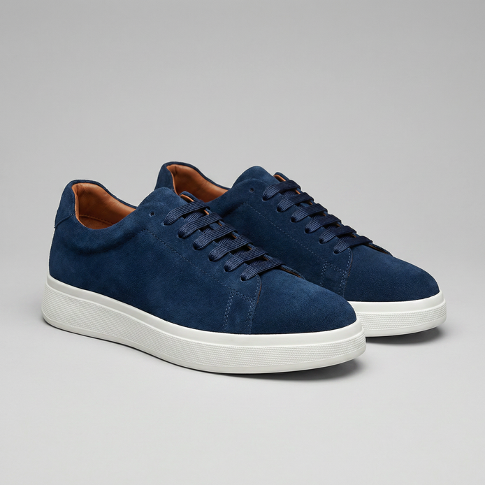 Men's Leather Lace-Up Sneakers