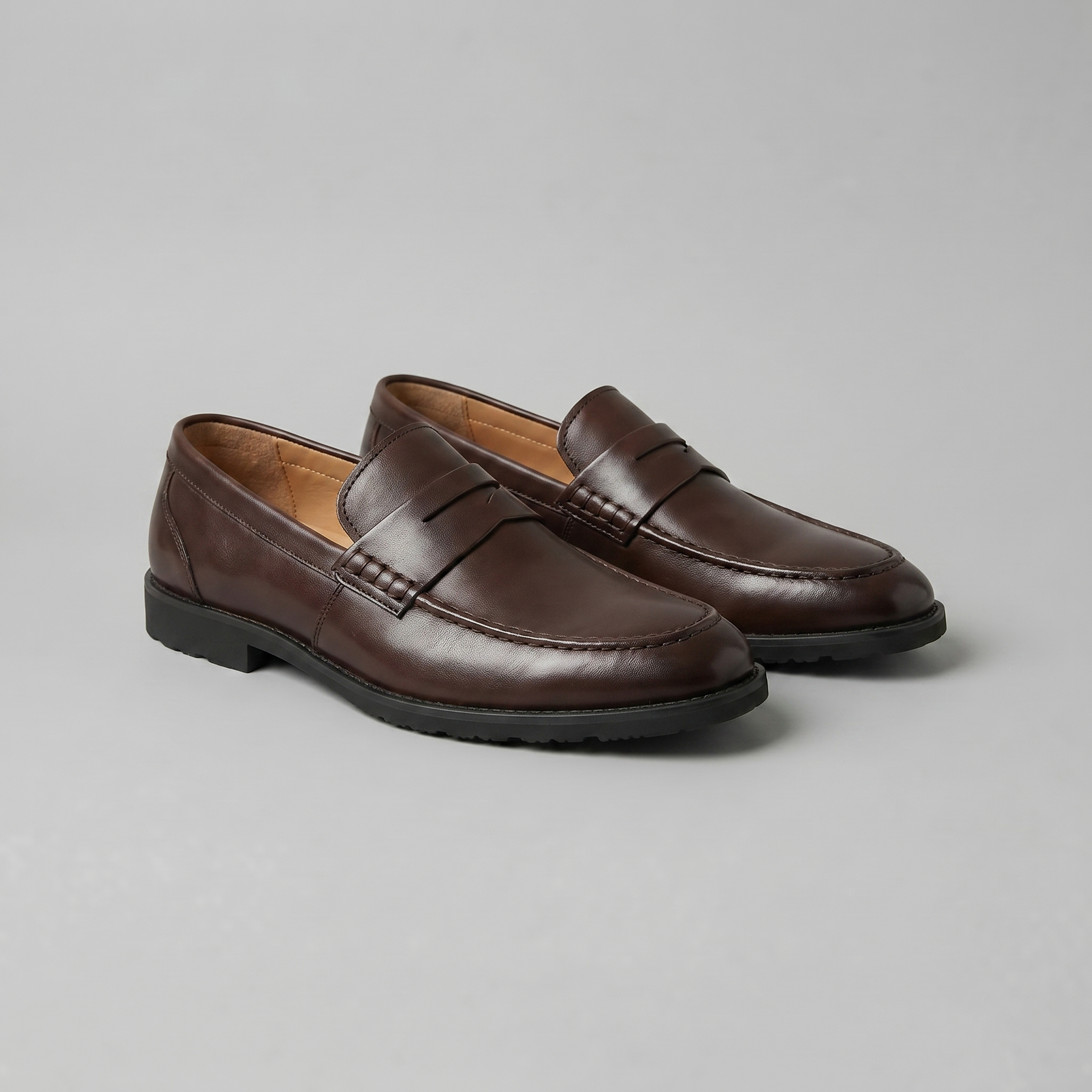 Men's Leather-Look Penny Loafers
