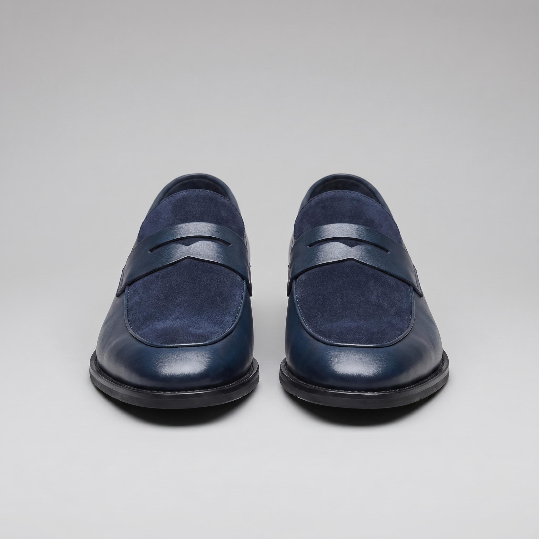 Men's Leather Suede Panel Loafers