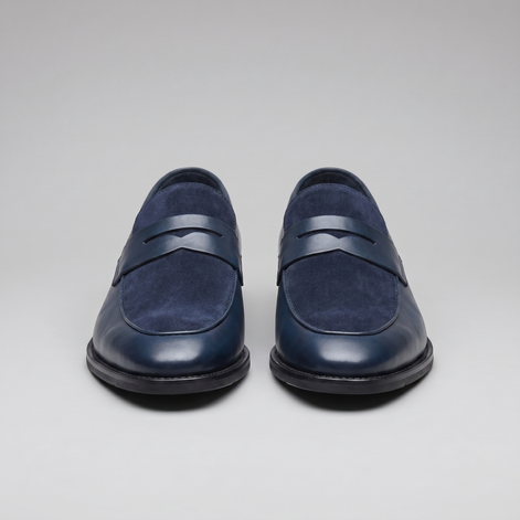 Men's Leather Suede Panel Loafers