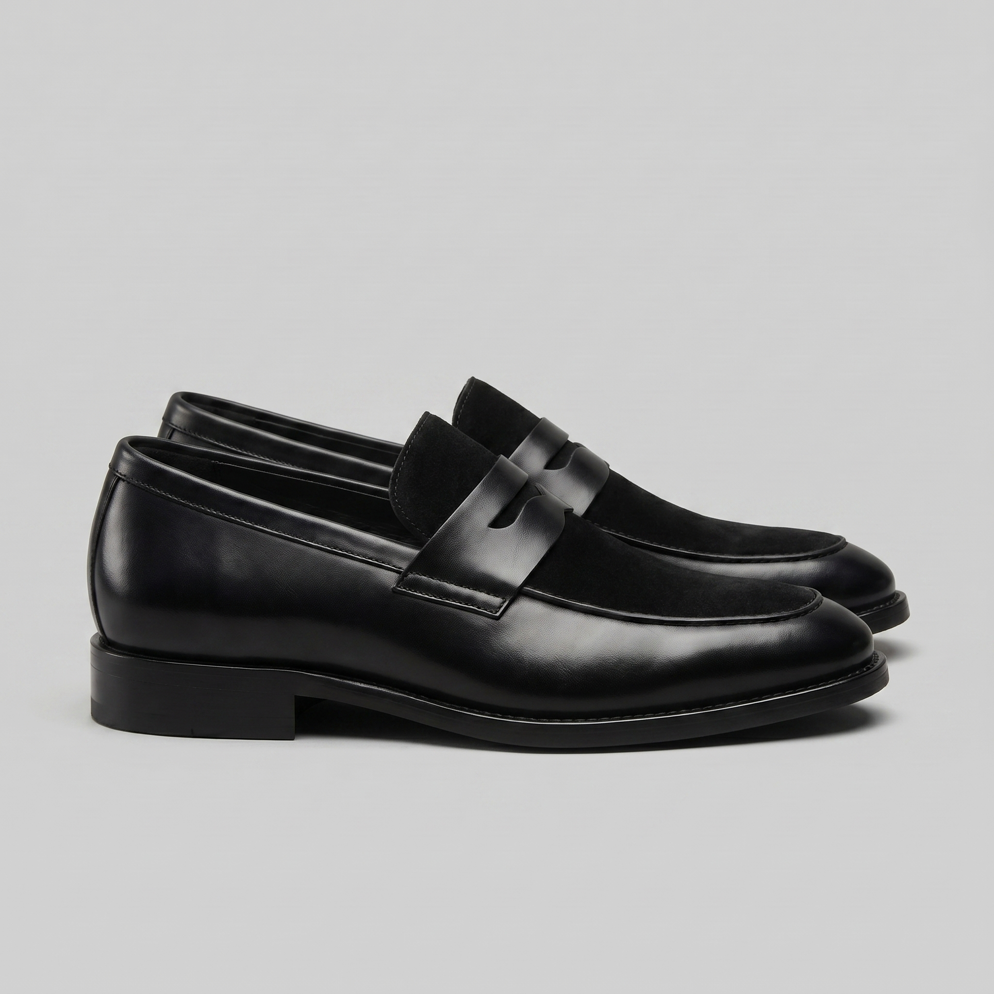Men's Leather Suede Panel Loafers