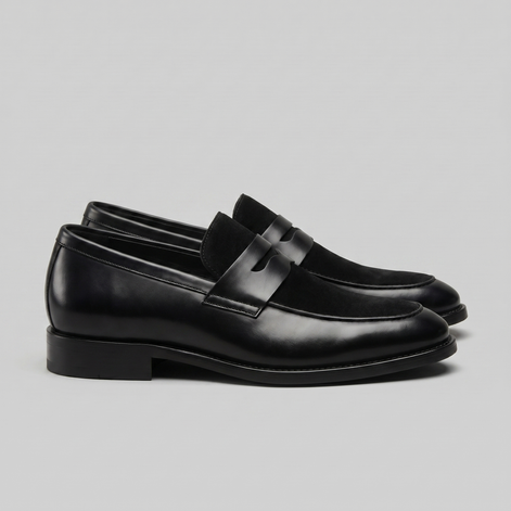 Men's Leather Suede Panel Loafers