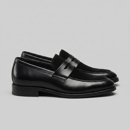 Men's Leather Suede Panel Loafers
