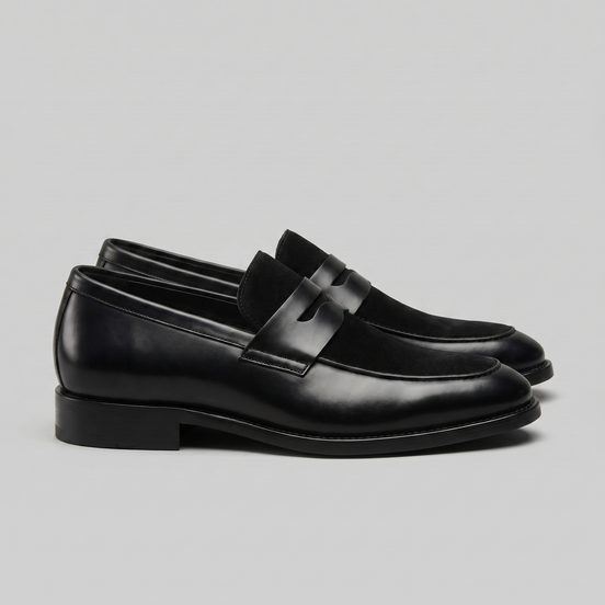 Men's Leather Suede Panel Loafers