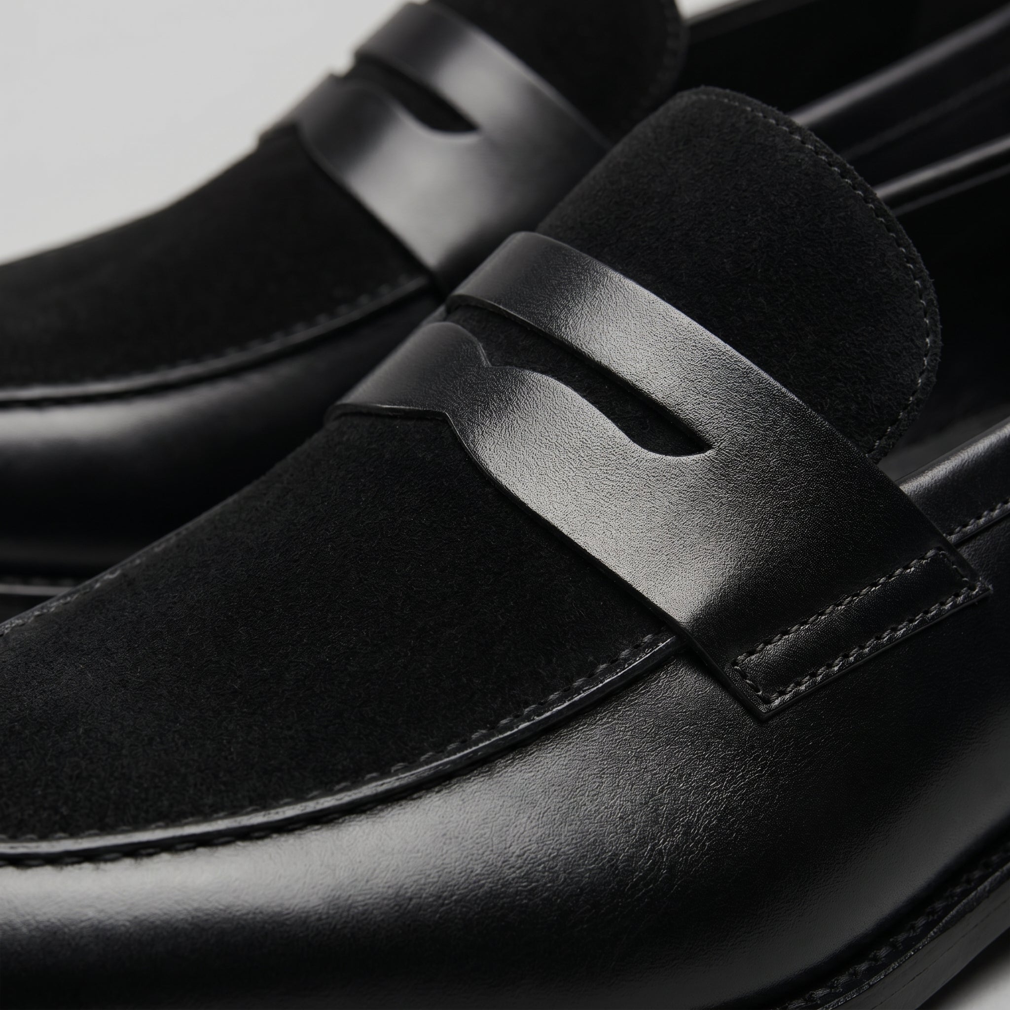 Men's Leather Suede Panel Loafers