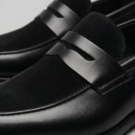 Men's Leather Suede Panel Loafers