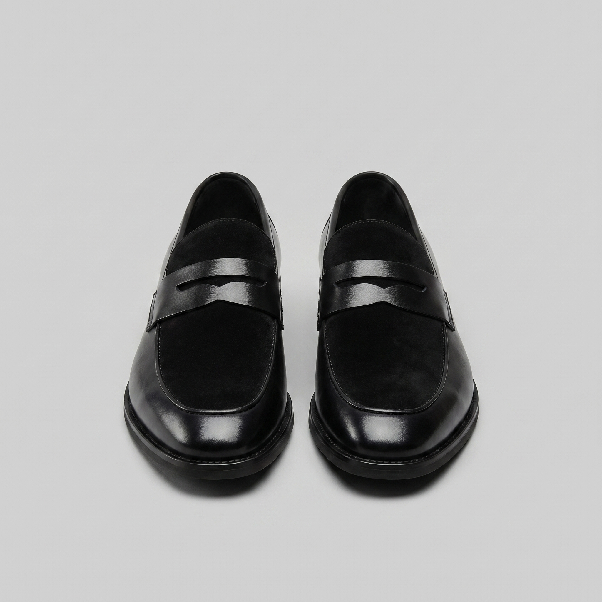 Men's Leather Suede Panel Loafers