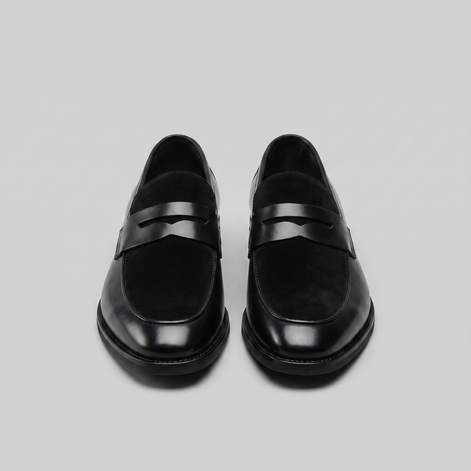 Men's Leather Suede Panel Loafers