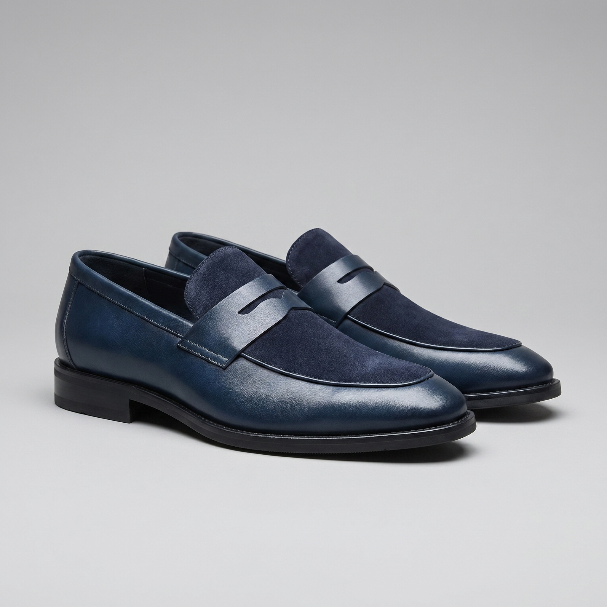 Men's Leather Suede Panel Loafers