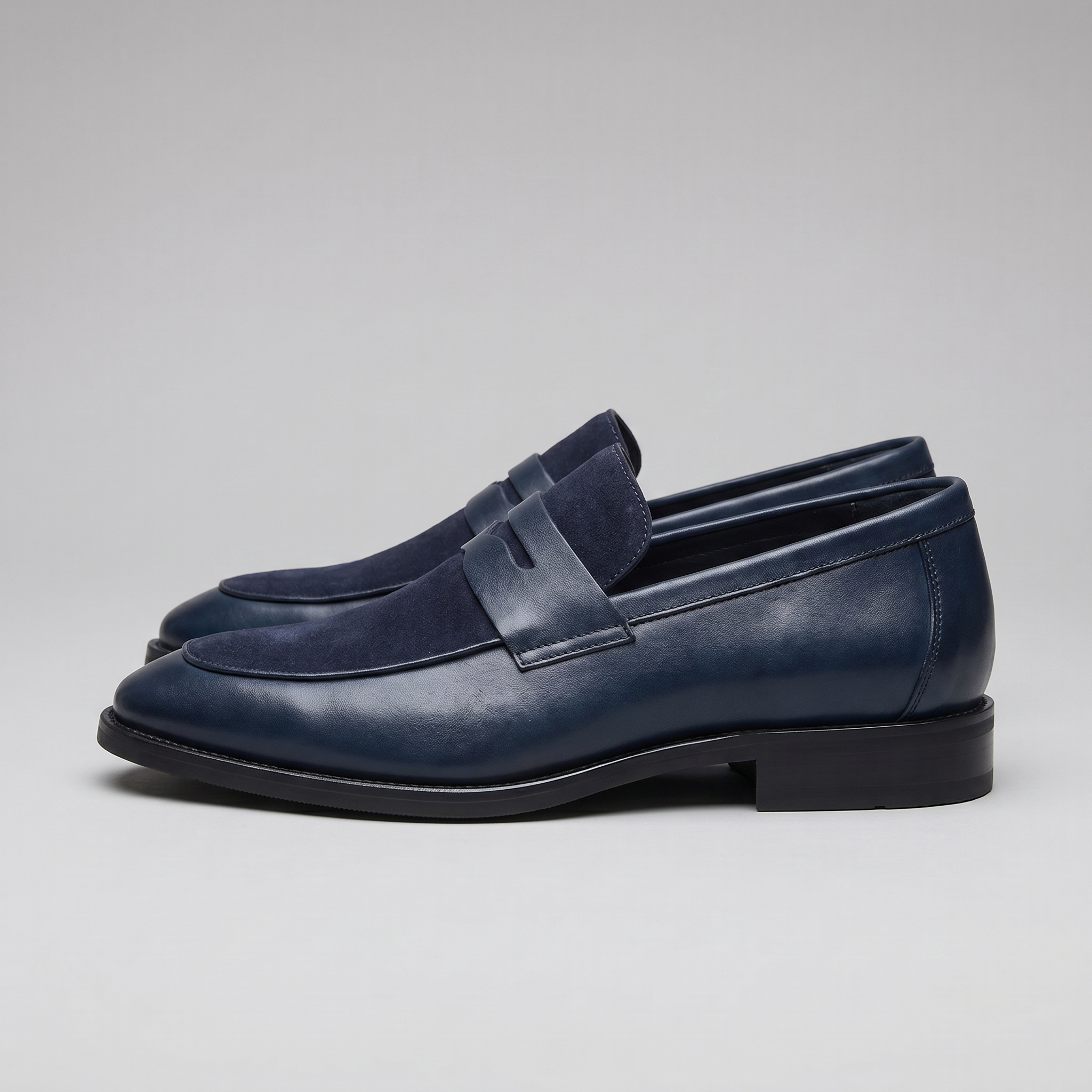 Men's Leather Suede Panel Loafers