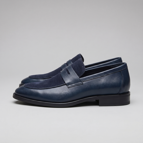 Men's Leather Suede Panel Loafers