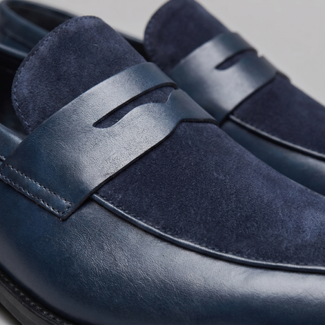 Men's Leather Suede Panel Loafers