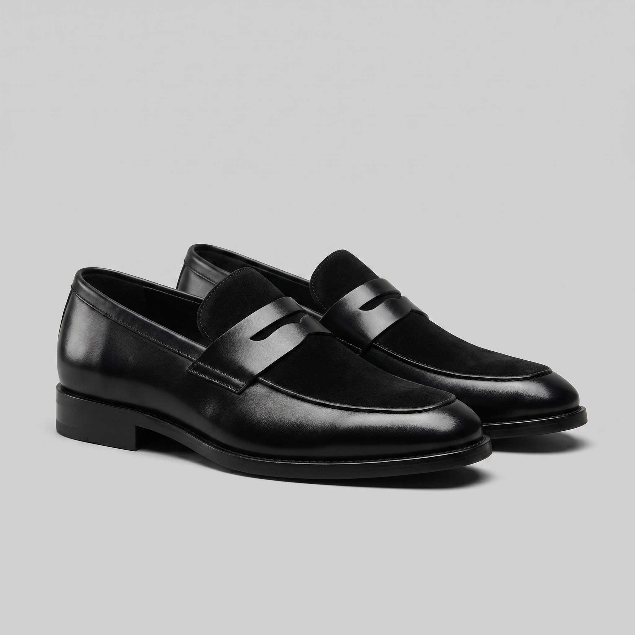 Men's Leather Suede Panel Loafers
