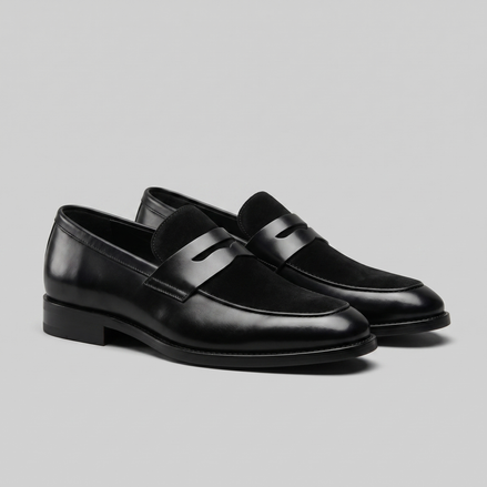 Men's Leather Suede Panel Loafers