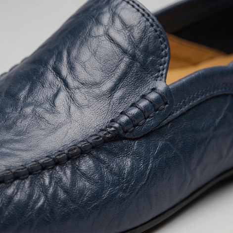 Men's Leather Travel Loafers with Fold-Down Heel