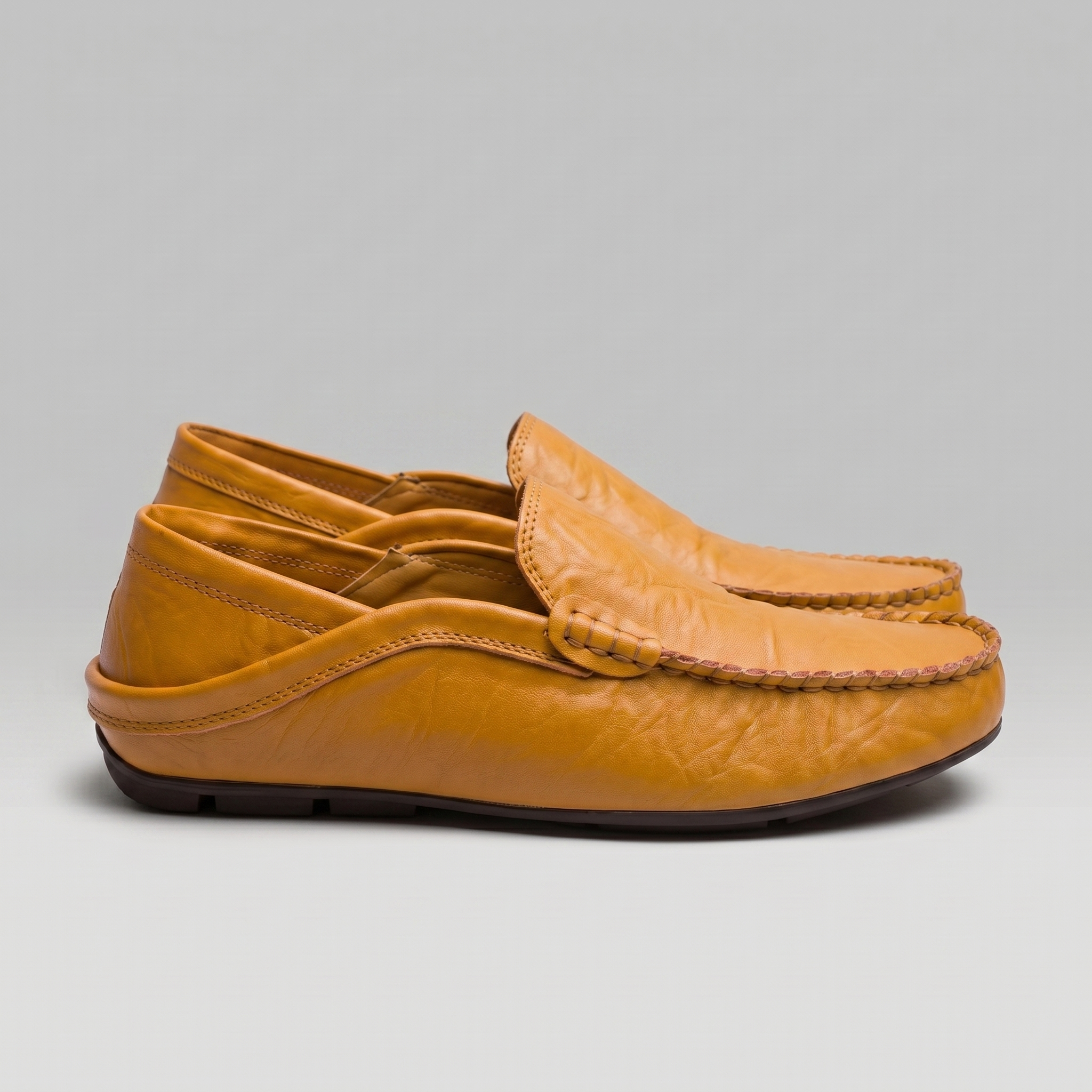 Men's Leather Travel Loafers with Fold-Down Heel